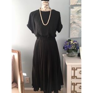 Mango Black Pleated Dress
